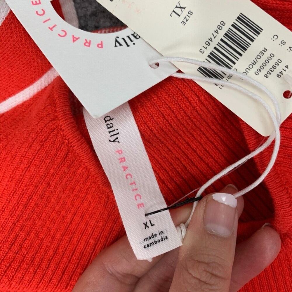 Daily Practice Dress Womens XL Red White Full Speed Halter Mini Anthropologie - Picture 4 of 16